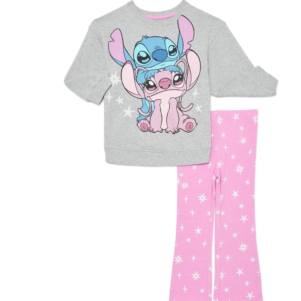 BRAND NEW Stitch Toddler Graphic Crewneck Sweatshirt&Flare Leggings Set, 2 Piece